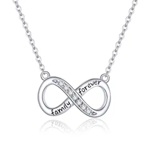 Family Forever Infinity Symbol Necklace Sterling Silver