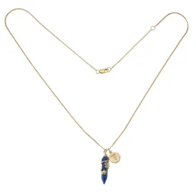 FLOWERING VINE NECKLACE - LAPIS LAZULI - GOLD