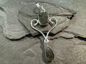 Genuine Moldavite, Sterling Silver Pendant