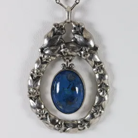 Georg Jensen Jewelry | Lapis Lazuli Art Nouveau Silver Vintage Necklace Pendant 20