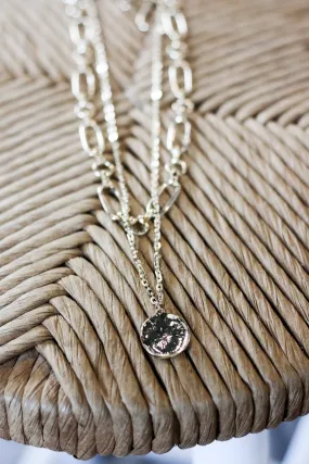 Gold Chain Medallion Necklace S