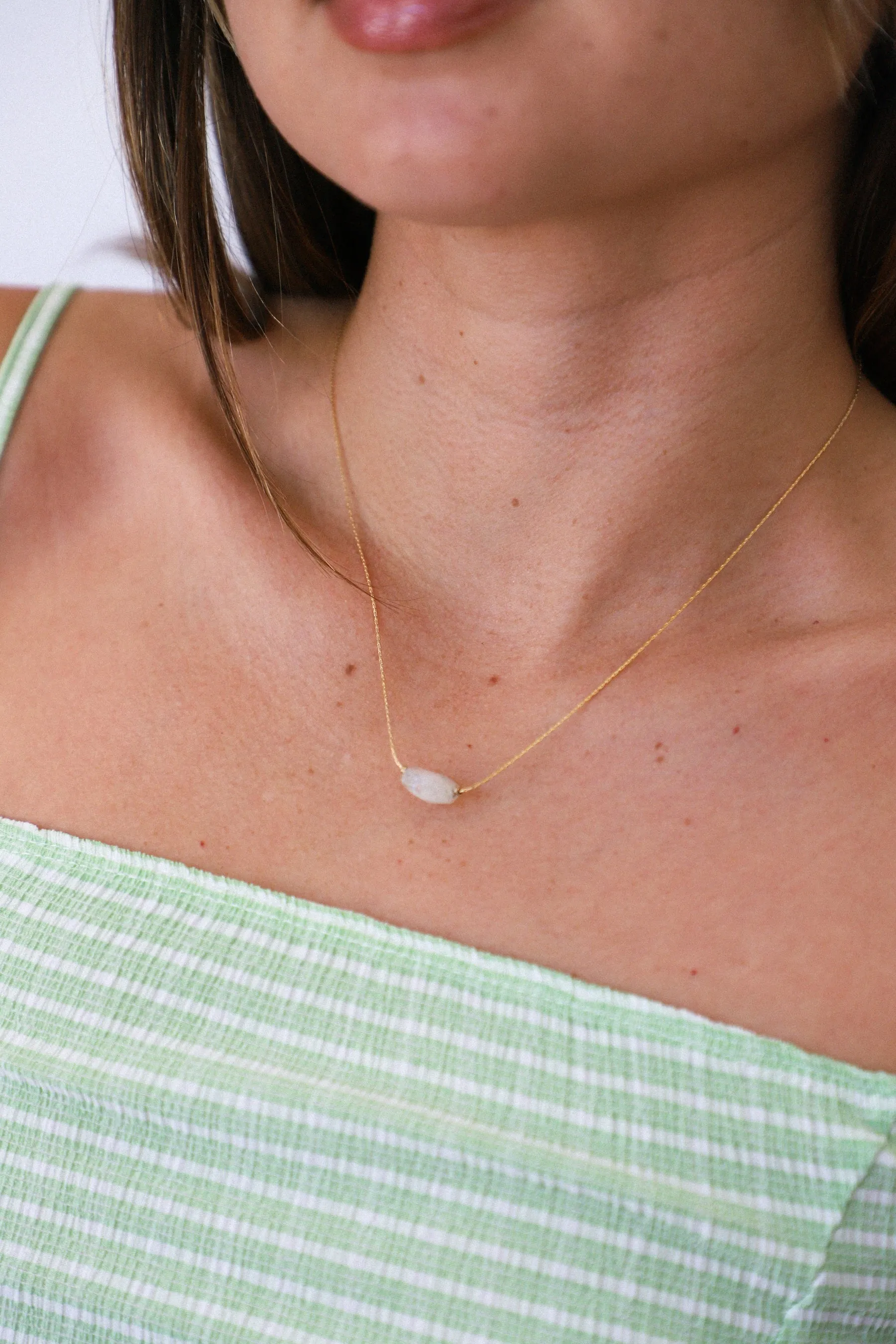 Gold Moonstone Itty Bitty Necklace