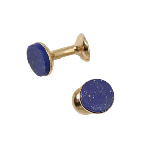 Gold Plated Lapis Lazuli Bow Cufflinks