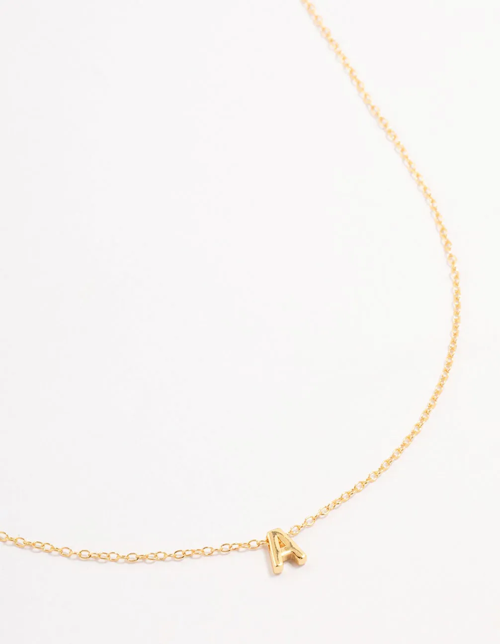 Gold Plated Sterling Silver Initial A Necklace