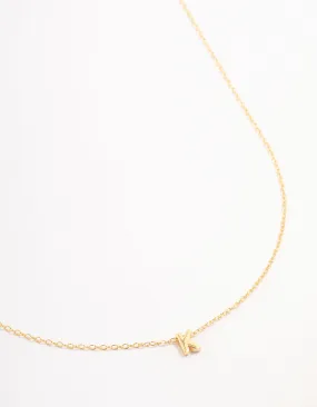 Gold Plated Sterling Silver Initial K Necklace