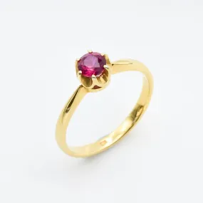 Gold Ruby Ring - Dainty Red Ring - Ruby Promise Ring