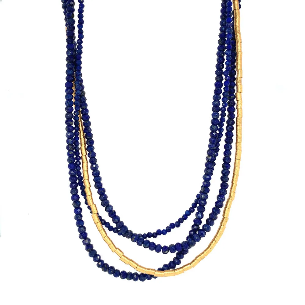 Gold Vermeil and Lapis Lazuli Necklace - "Titania's Dreams"