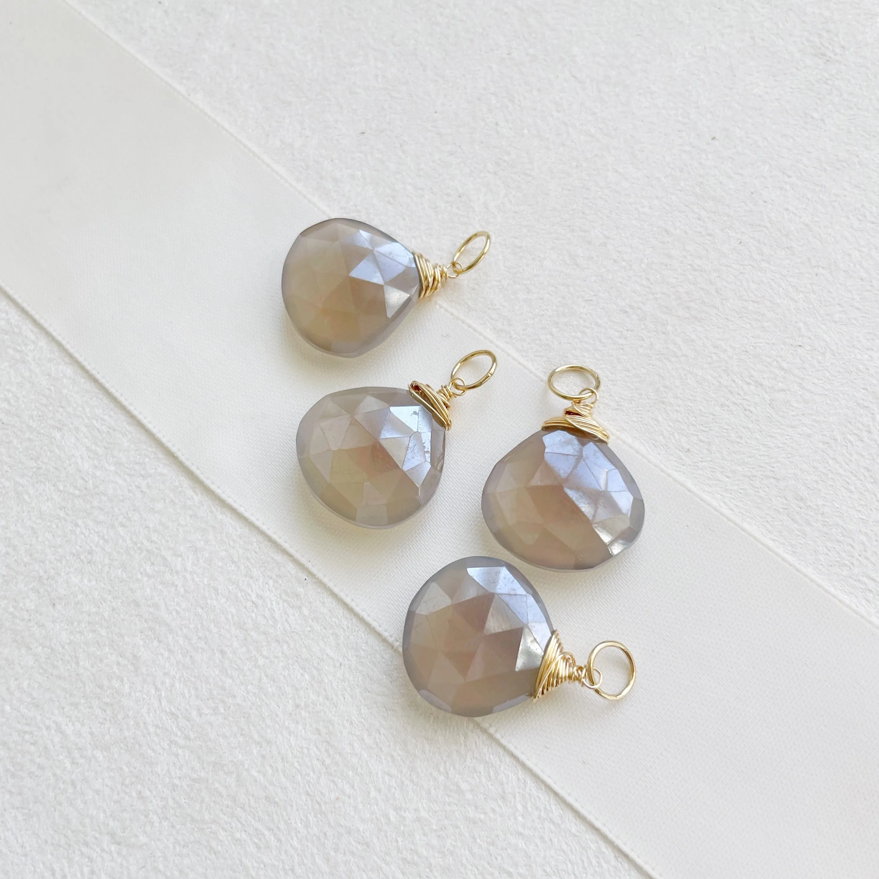 Gray Moonstone drop