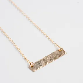 Hammered Bar Necklace - Choose Your Metal