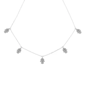 Hamsa Hand - 5 Charm Necklace