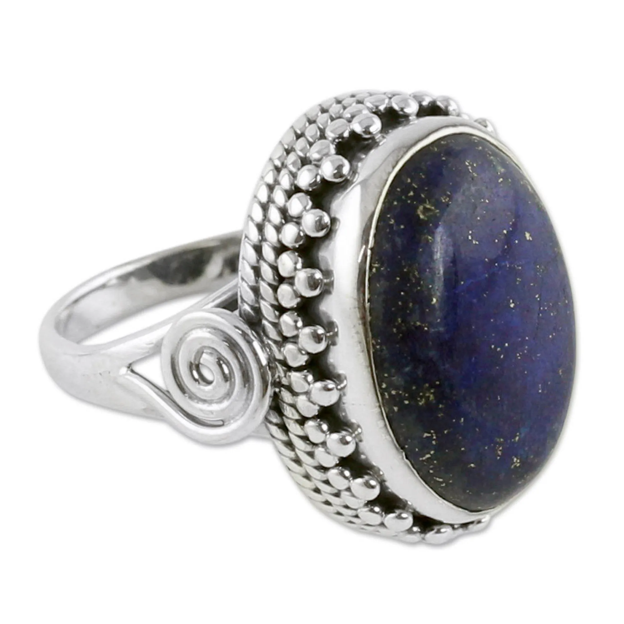 Handcrafted Lapis Lazuli & Sterling Silver Cocktail Ring