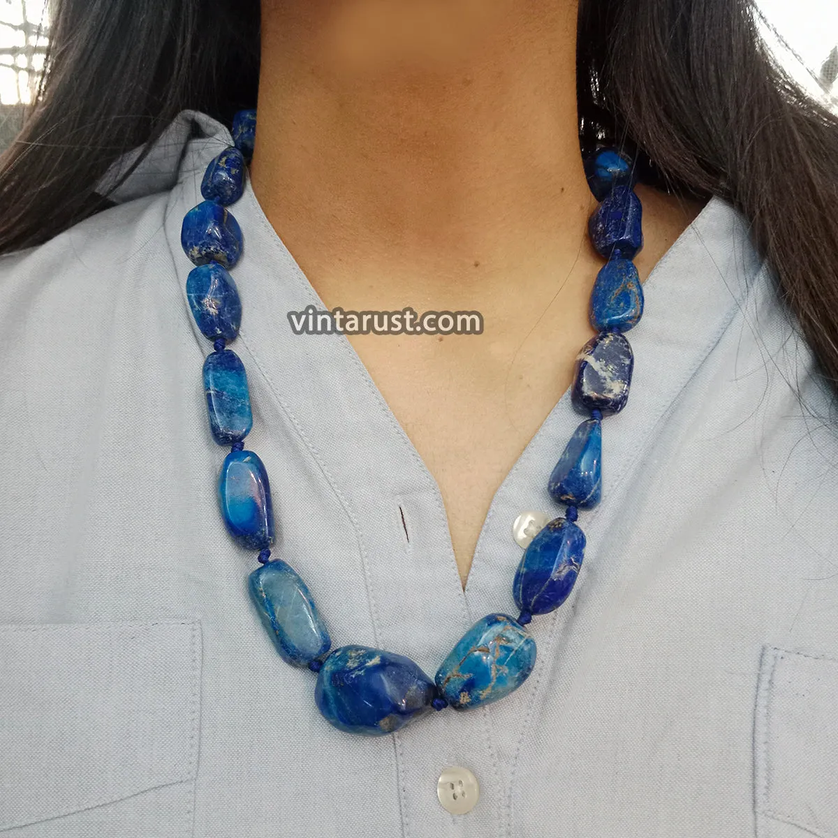 Handmade Lapis Lazuli Gemstone Necklace