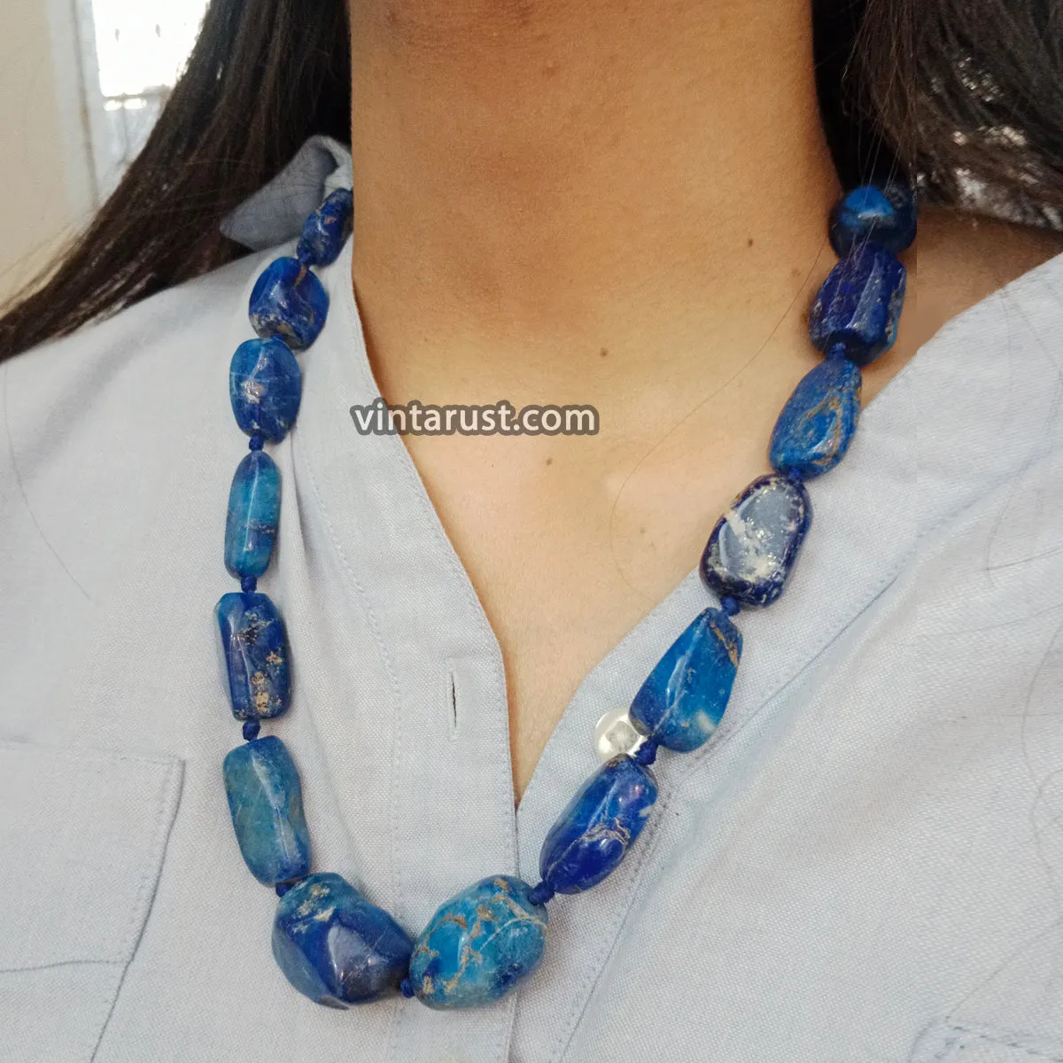 Handmade Lapis Lazuli Gemstone Necklace