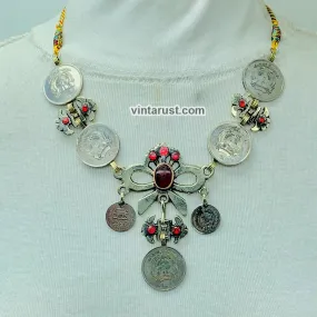 Handmade Tribal Coins Choker With Stones