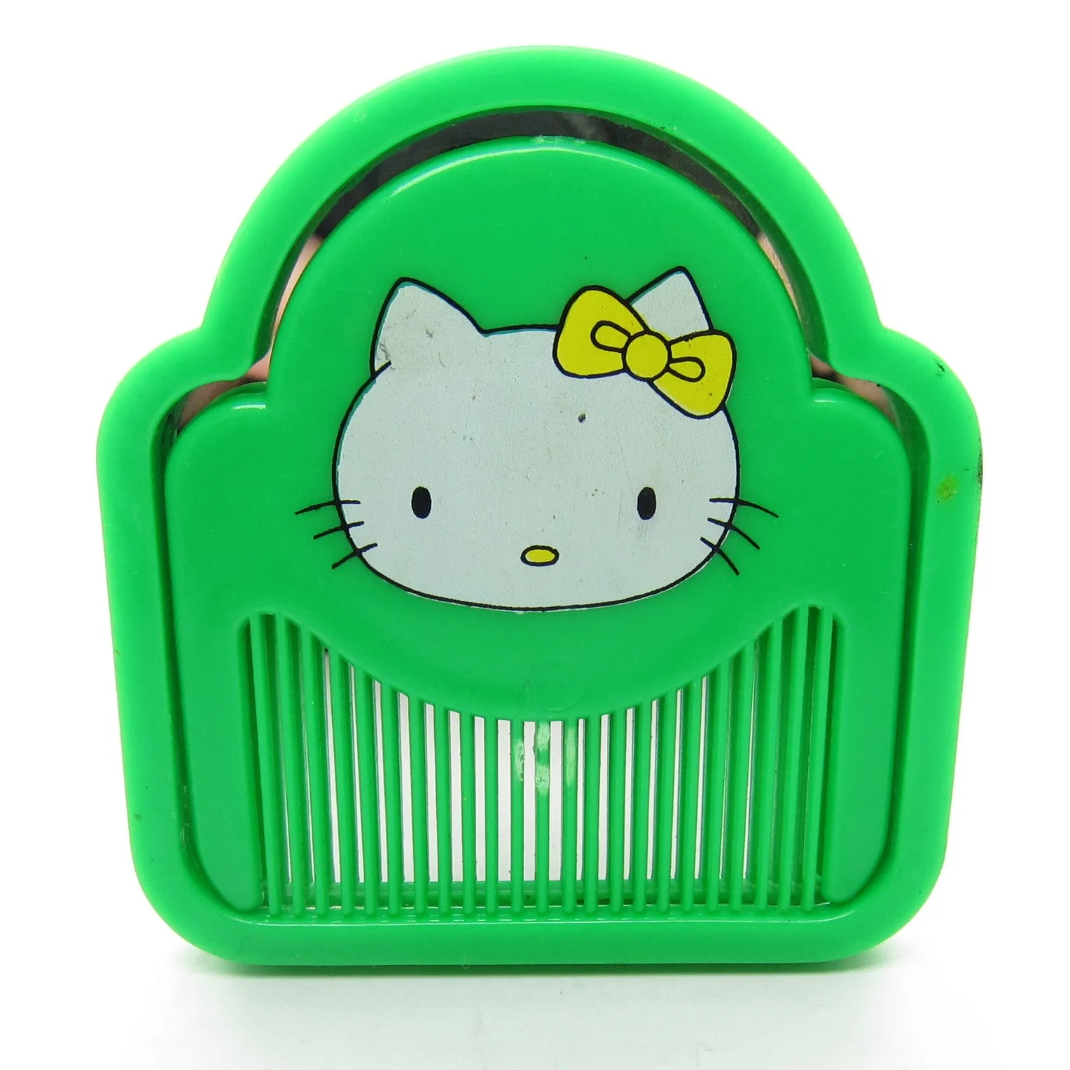 Hello Kitty Vintage Green Pocket Mirror & Comb Set in Vinyl Case