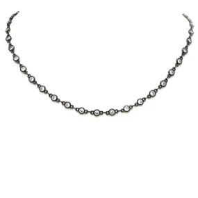 Hematite Cubic Zirconia Tennis Necklace