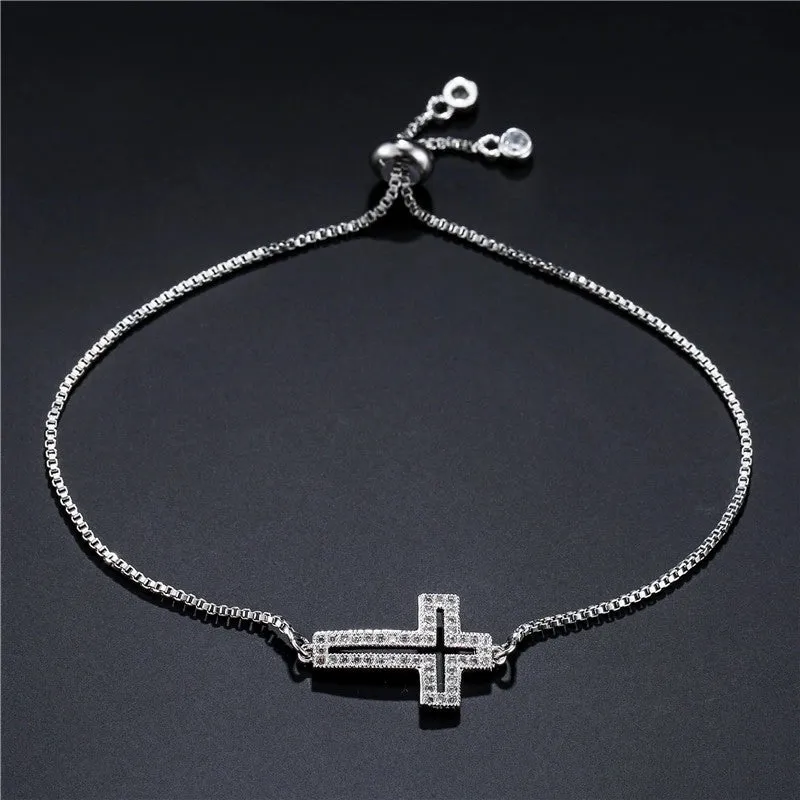 Hollow Cross Bracelet Adjustable European And American Jewelry