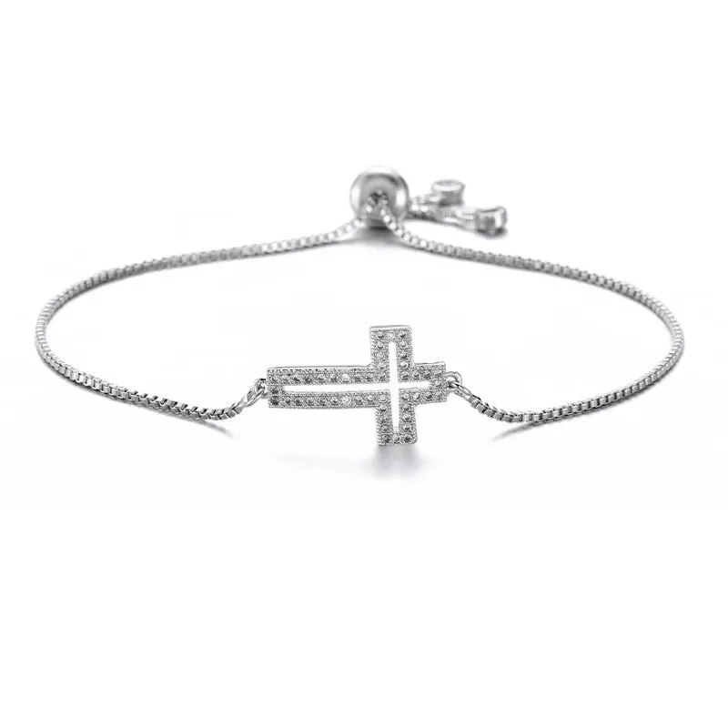 Hollow Cross Bracelet Adjustable European And American Jewelry