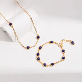 Horus Eyes Lapis Lazuli Necklace in 18k Gold Vermeil