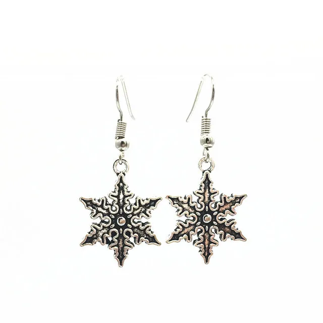 Hot New Fashion Retro Bijoux Peace Snowflake Anchors Hand Triangle Dolphin Drop Earrings Dangling Earrings For Women Jewelry