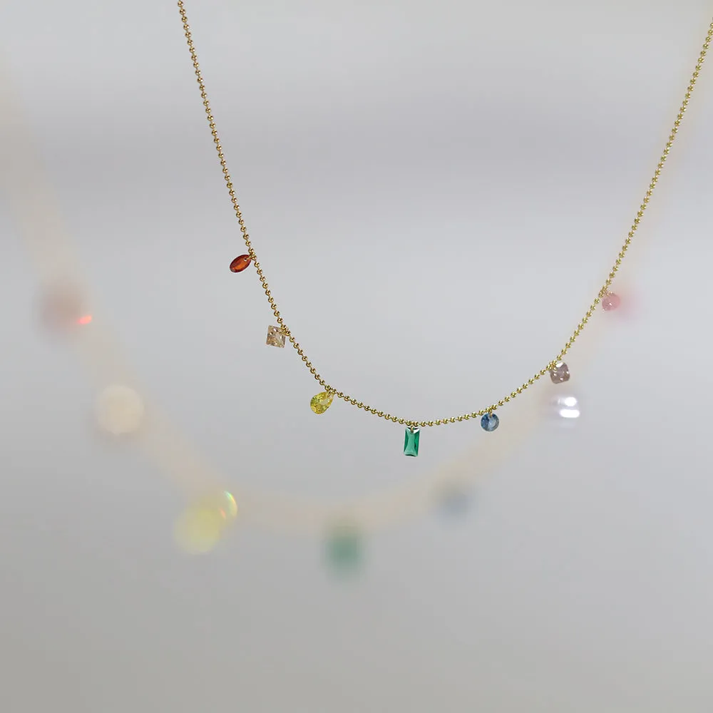 Itza Multi Coloured Cubic Necklace