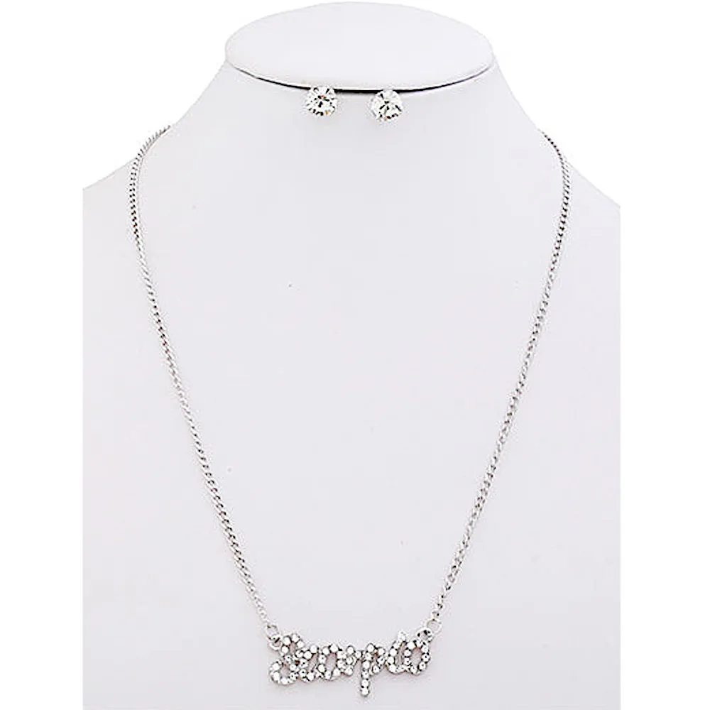 JAN36347S - Silver Rhinestone Zodiac Pendant Necklace