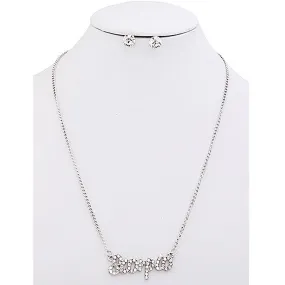 JAN36347S - Silver Rhinestone Zodiac Pendant Necklace