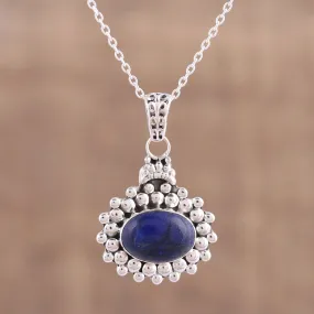 Jewel of Jaipur Lapis Lazuli and Sterling Silver Pendant Necklace from India