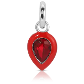 July Ruby Birthstone Charm - Pear