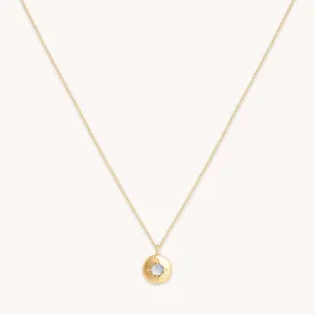 June Moonstone Birthstone Necklace in Solid Gold