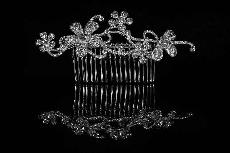 Kathleen Flower Cluster Hair Comb | Swarovski Crystal