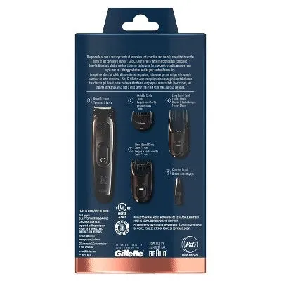 King C. Gillette Men's Cordless Beard Trimmer   3 Interchangeable Combs