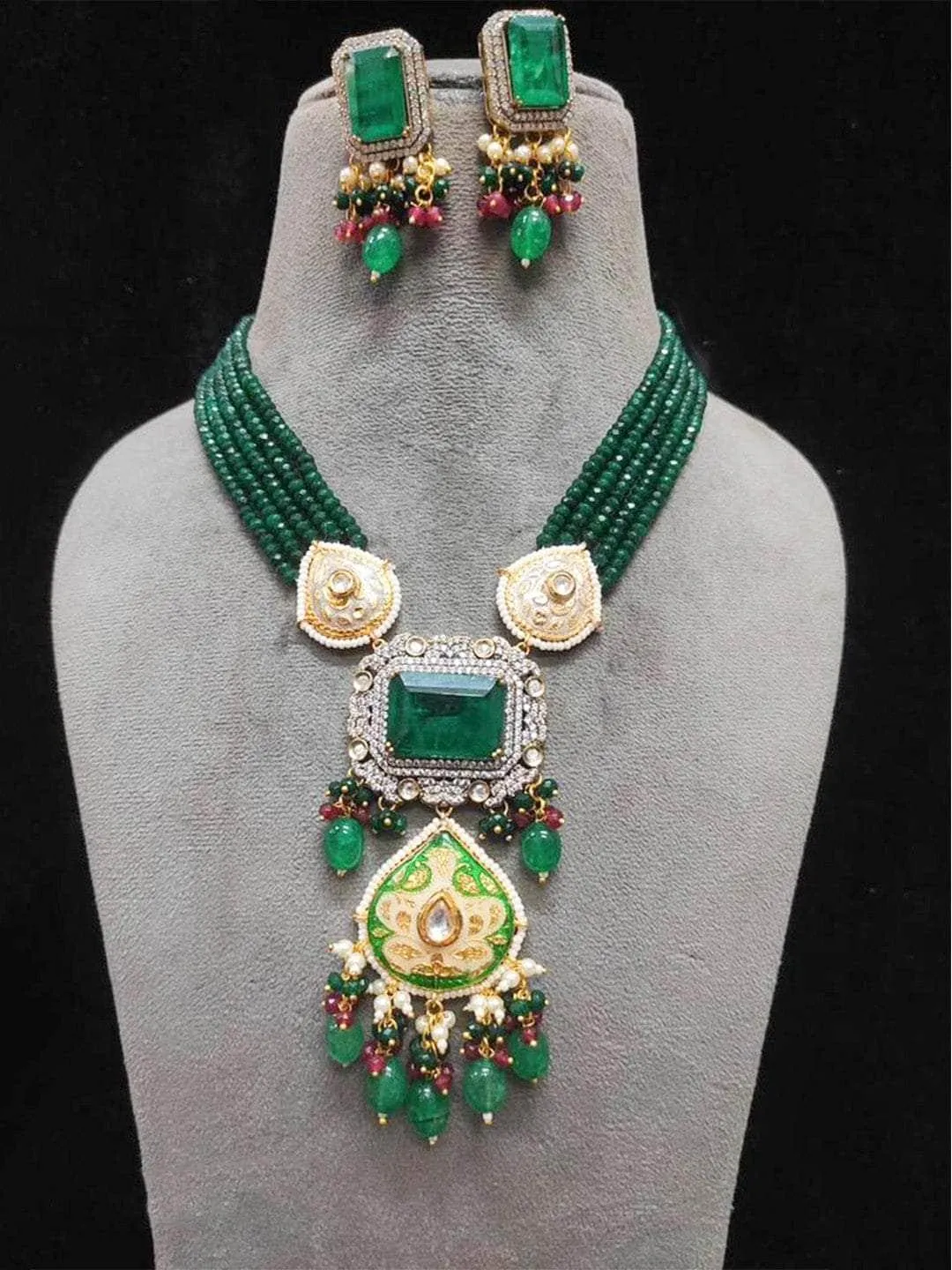 Kundan Meenakari Beeded Neckalce