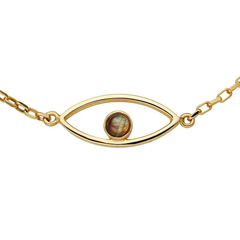 Labradorite Evil Eye Vermeil Necklace