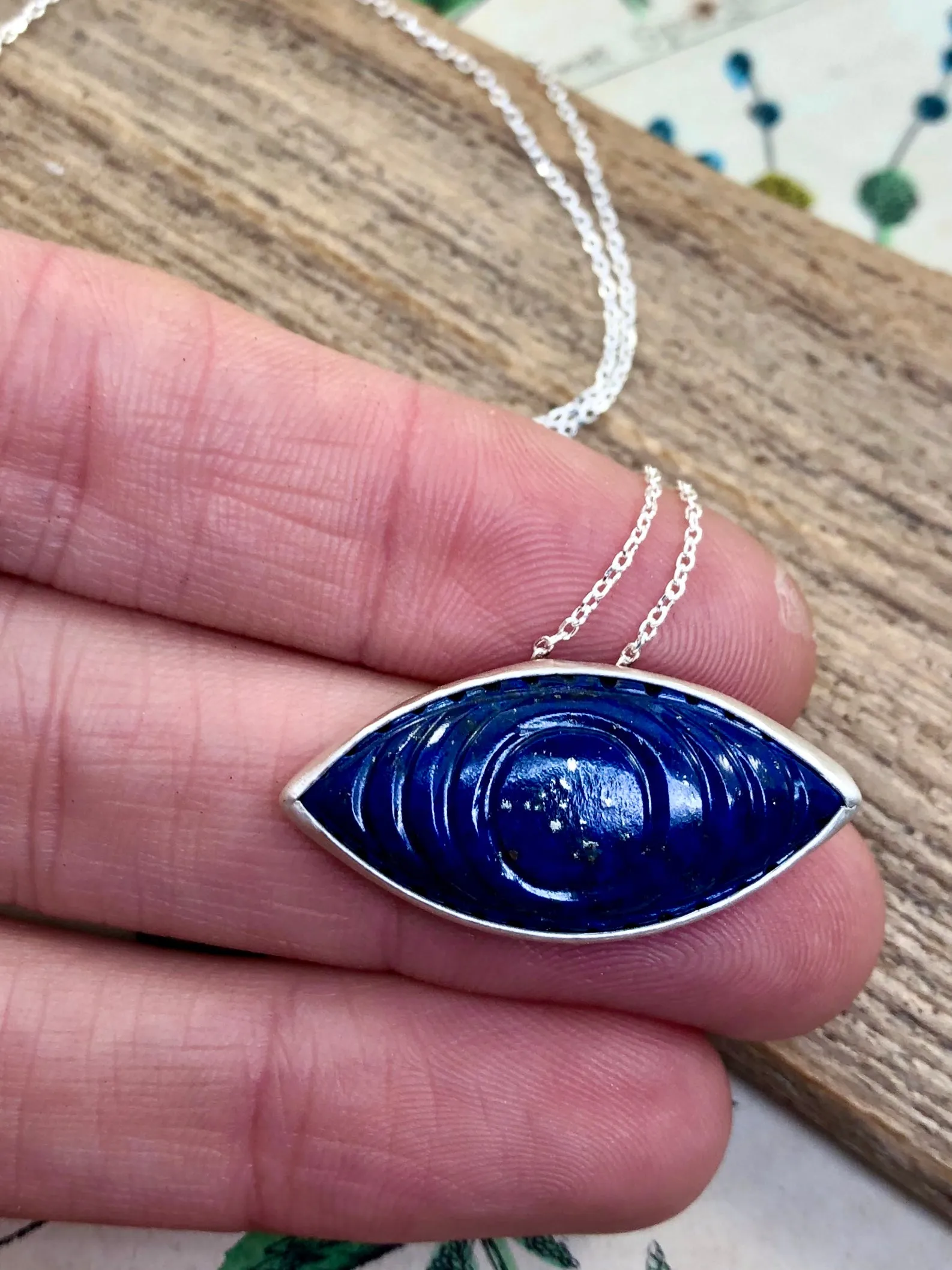 Lapis Evil Eye Necklace