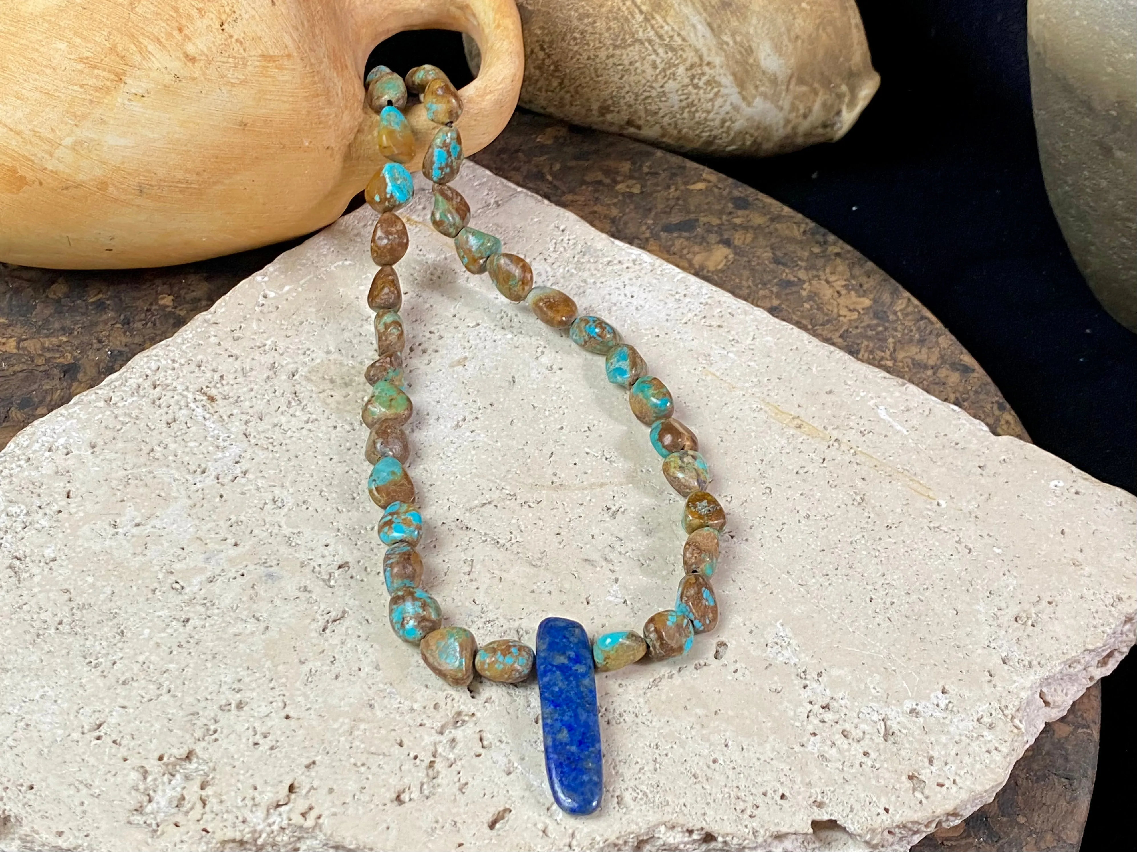 Lapis Lazuli And Tibetan Turquoise Necklace