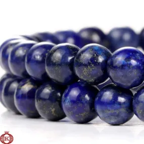 Lapis Lazuli Beads Smooth Round Color Enhanced