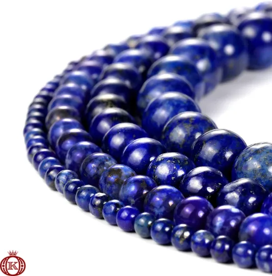 Lapis Lazuli Beads Smooth Round Color Enhanced