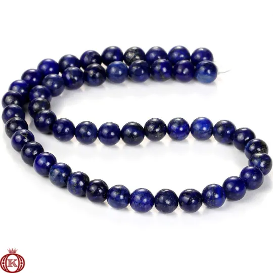 Lapis Lazuli Beads Smooth Round Color Enhanced