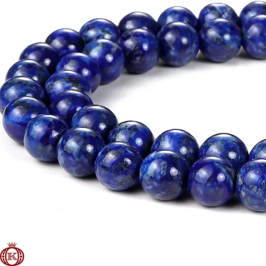 Lapis Lazuli Beads Smooth Round Color Enhanced