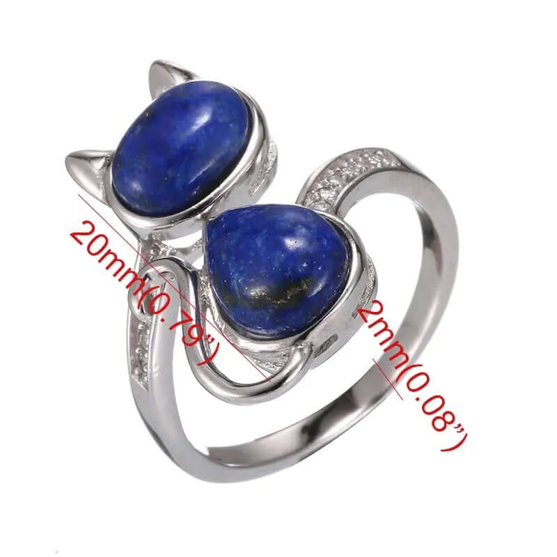 Lapis Lazuli Cat Ring