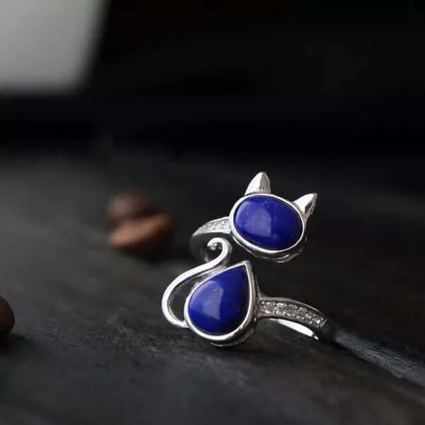 Lapis Lazuli Cat Ring