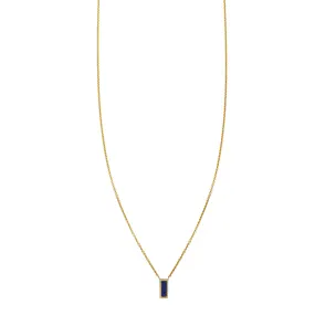 Lapis Lazuli Inlaid Tiny Tag Necklace