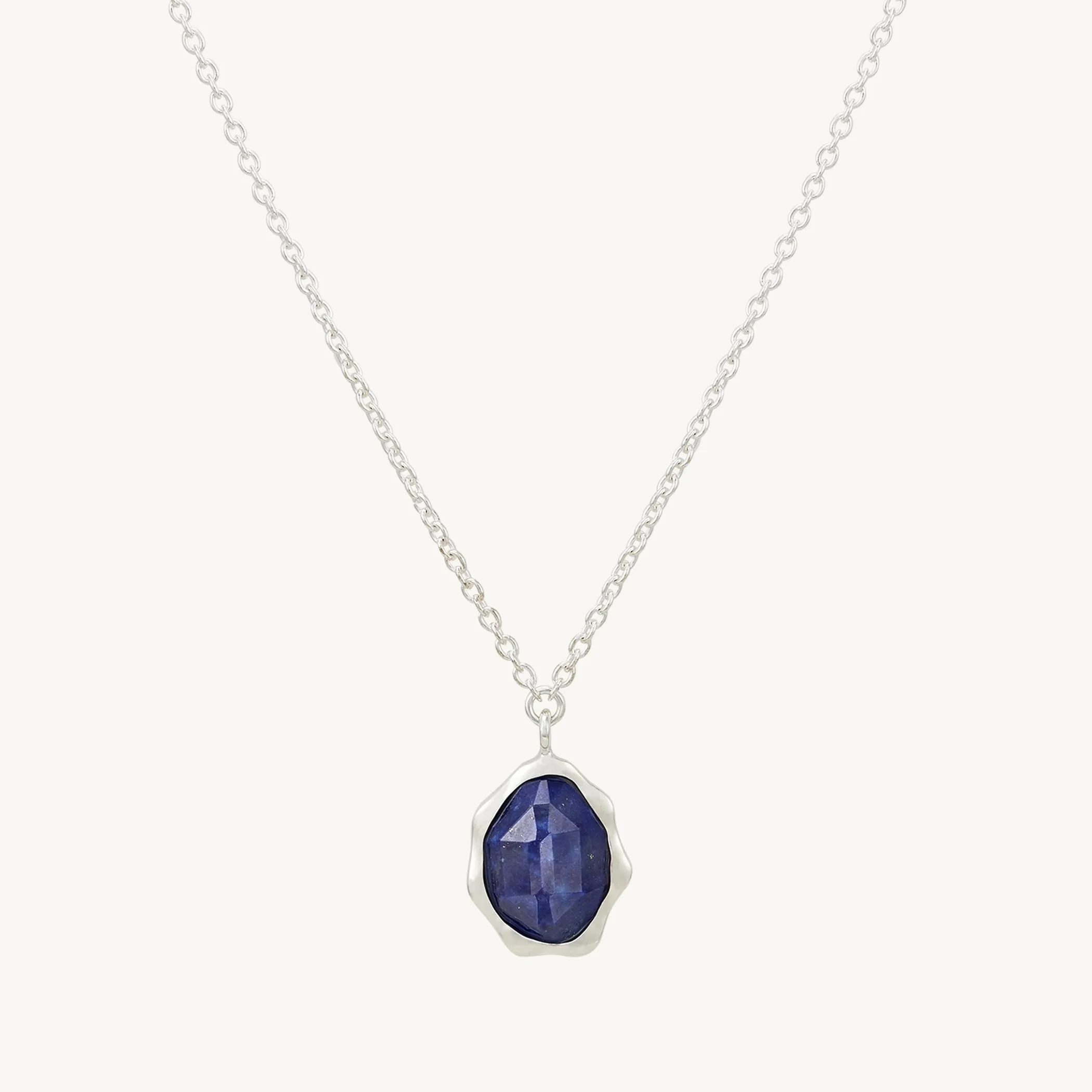 lapis lazuli mood necklace silver - sterling silver, lapis lazuli