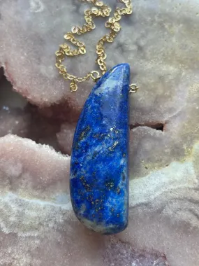 Lapis Lazuli Statement Necklace Gold Filled