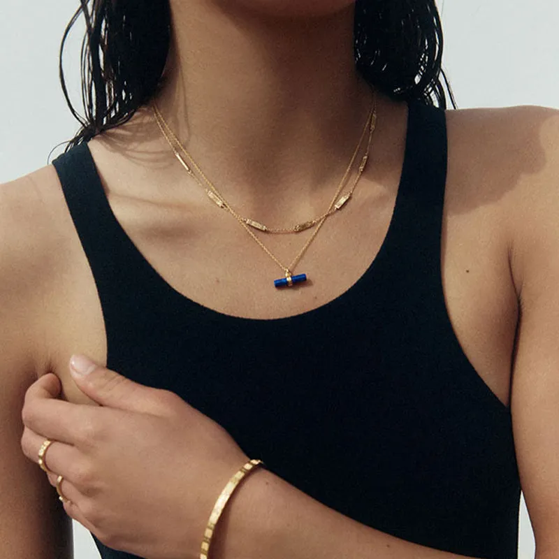 LAPIS T-BAR NECKLACE