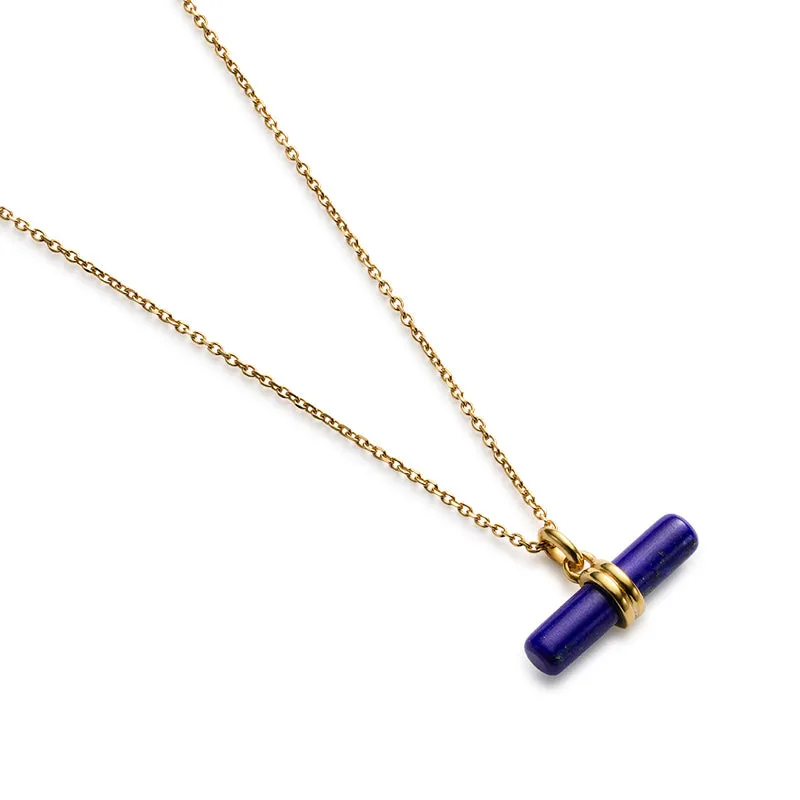 LAPIS T-BAR NECKLACE