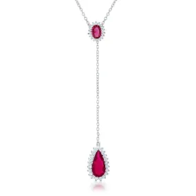 Lara Ruby Lariat Necklace