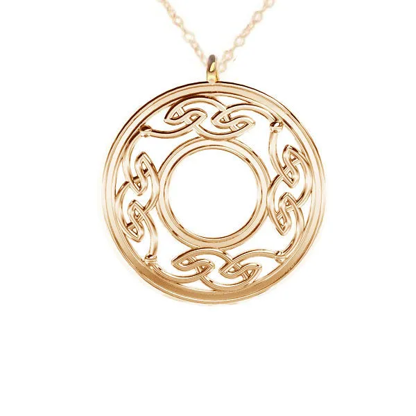 Large Round Celtic Flow Pendant in Silver