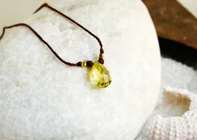 Lemon Quartz  Minimal Necklace